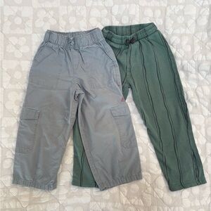 Kids Cargo and Jogger Pants Bundle- Sky Blue and Green